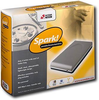 Angle Standard. Acomdata - Spark! FireWire 20.0GB External Hard Drive.