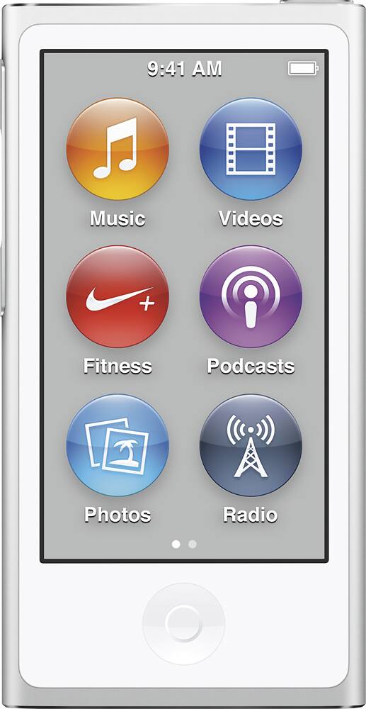 Front. Apple - Geek Squad Certified Refurbished iPod nano® 16GB MP3 Player (8th Generation) - Silver.