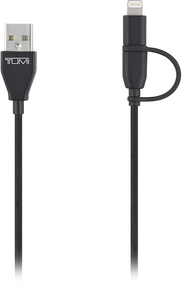 Front. TUMI - 3.3' Lightning-to-USB Charge-and-Sync Cable - Black.