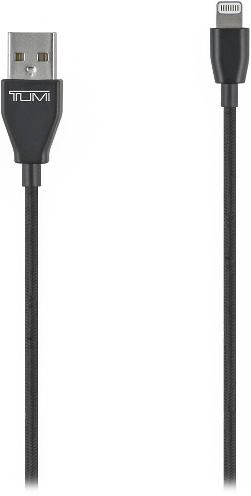 Front. TUMI - 6' Lightning-to-USB Charge-and-Sync Cable - Black.