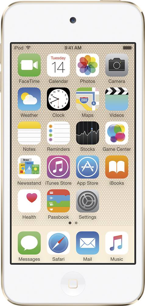 Front. Apple - Geek Squad Certified Refurbished iPod touch® 16GB MP3 Player - Gold.