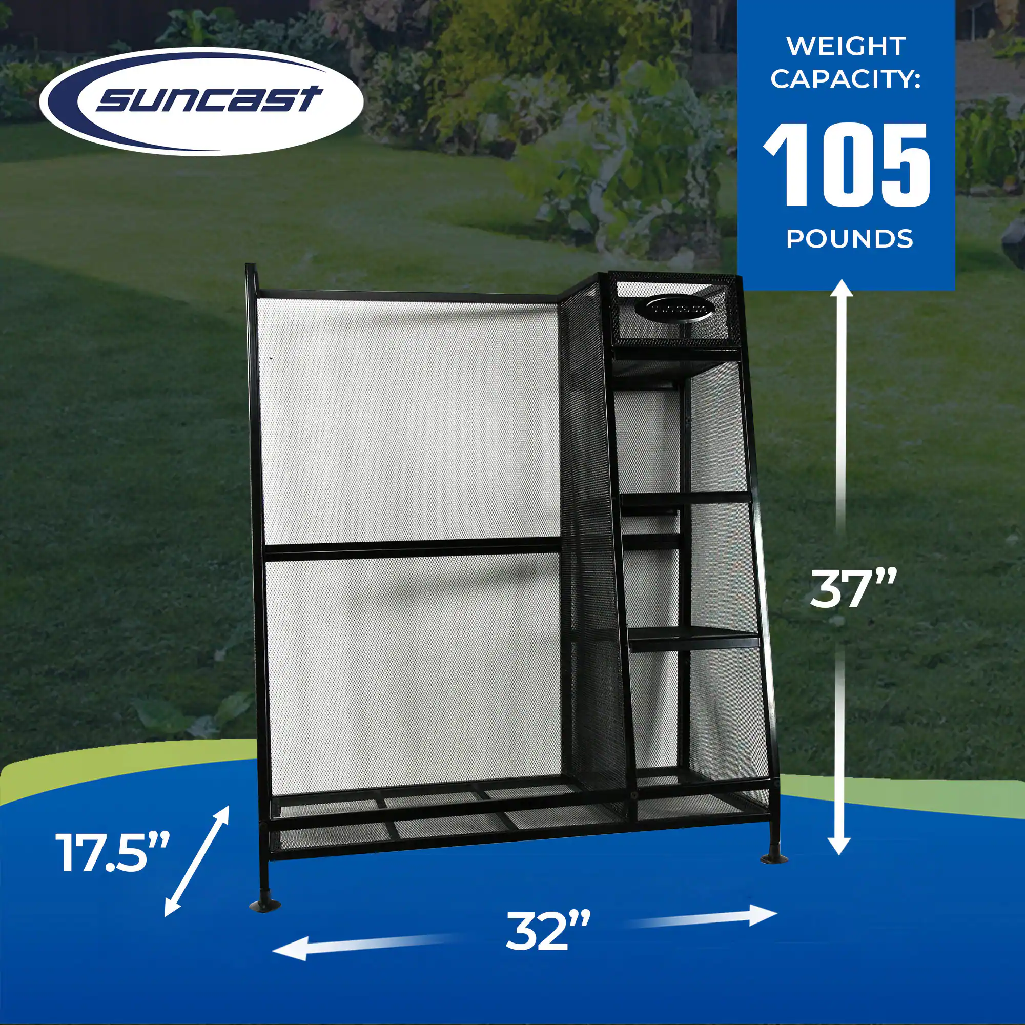 SunCast  
Weight Capacity: 105 Pounds  
37" x 17.5" x 32"