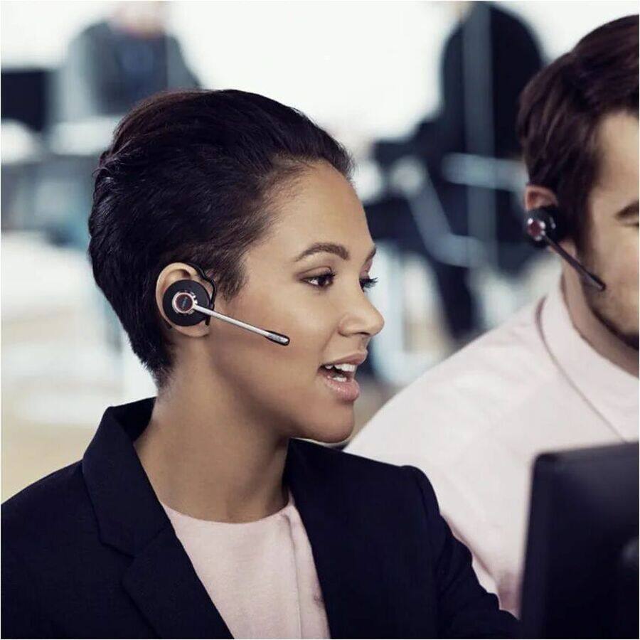 Alt View 4. Jabra - Jabra Engage 75 SE Earset - Mono - Wireless - Bluetooth/DECT - 328.1 ft - 40 Hz to 16 kHz - Earbud, Behind-the-ear - Black.
