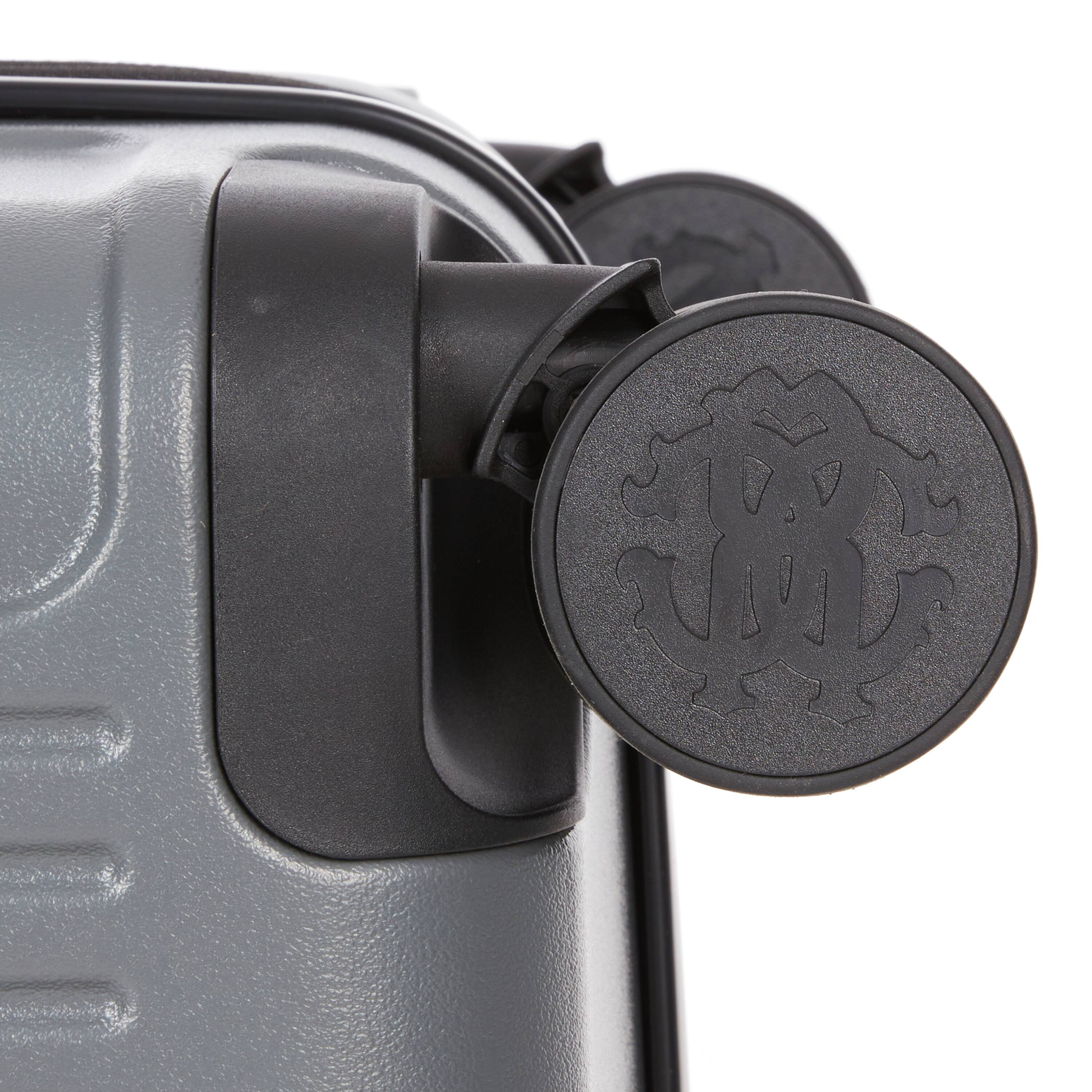 Back. Roberto Cavalli - 3 Piece Luggage Set with Expandable Hard Shell & 8 Spinner Wheels - GREY.