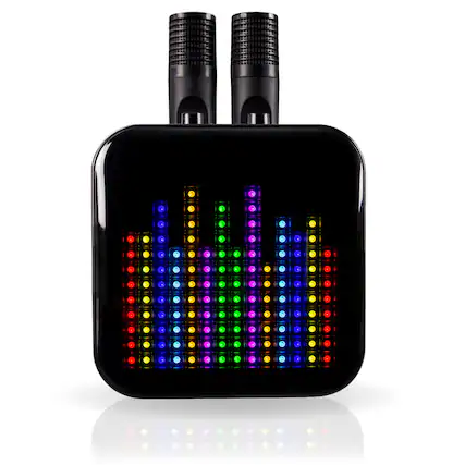 Front. Rockjam - RockJam Pixel Karaoke Machine with 2 Wireless Microphones Bluetooth Karaoke Machine - Black.