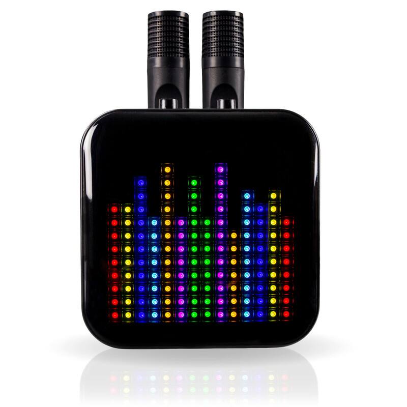 Front. Rockjam - RockJam Pixel Karaoke Machine with 2 Wireless Microphones Bluetooth Karaoke Machine - Black.