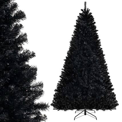 Front. Costway - Costway 8 FT Halloween Tree Artificial Decoration Tree with 1408 Branch Tips 6 Lighting Modes - Black.