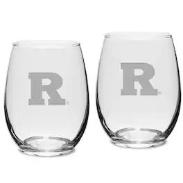 Jardine - Rutgers Scarlet Knights 2-Piece 15oz. Stemless Wine Glass Set - Multicolor