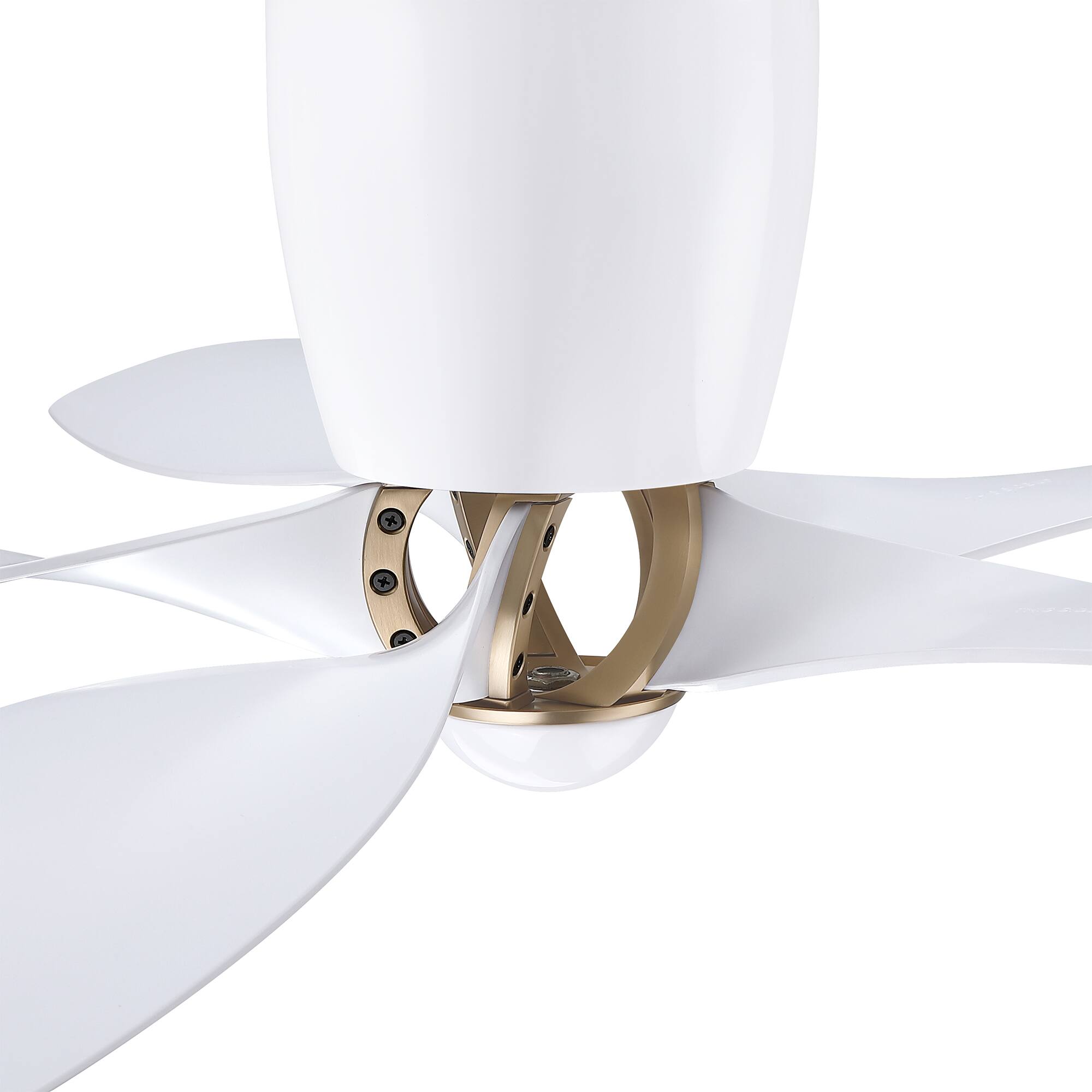 Alt View 7. Parrot Uncle - 52" Modern 5 Blades 6-Speed Flush Mount Low Profile Ceiling Fan with Remote, No Light - White.