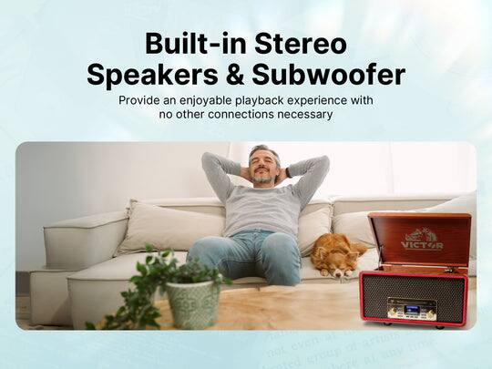 Built-in Stereo Speakers & Subwoofer  
Provide an enjoyable playback experience with no other connections necessary