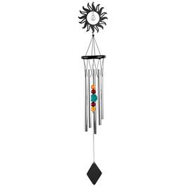 FC Design - 34" Long Metal Black Sun Wind Chime Outdoor Patio or Garden Hanging Decoration - Multi-Color