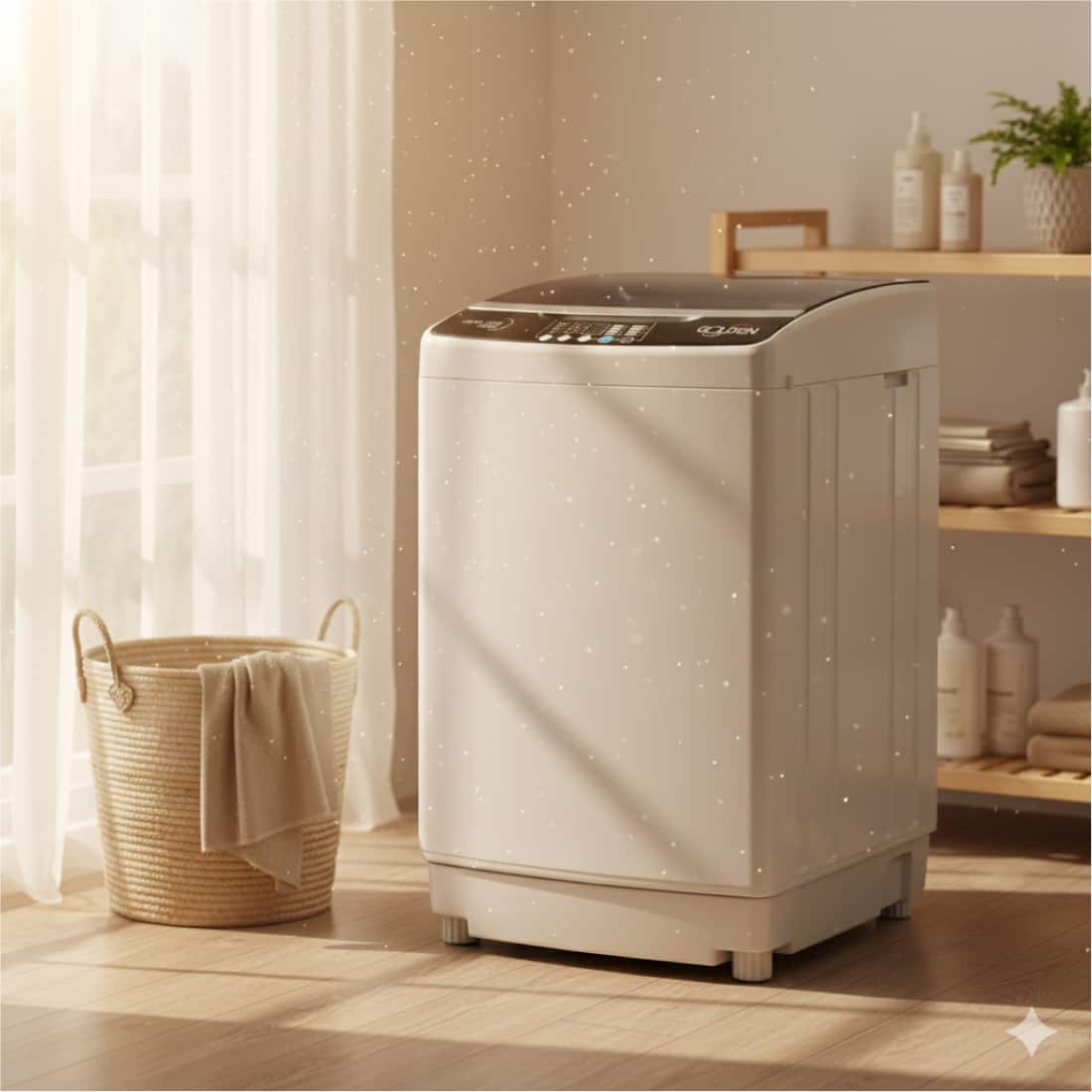 Golden 15.4 lb/1.9 Cu. Ft. Compact Portable Top Load Washer White