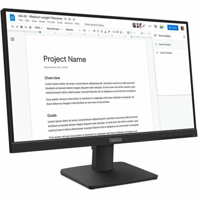 Lenovo - ThinkVision S22-4e 22" Class Full HD LED Monitor - 16:9 - 21.5" Viewable - In-plane Switching (IPS) - Raven Black