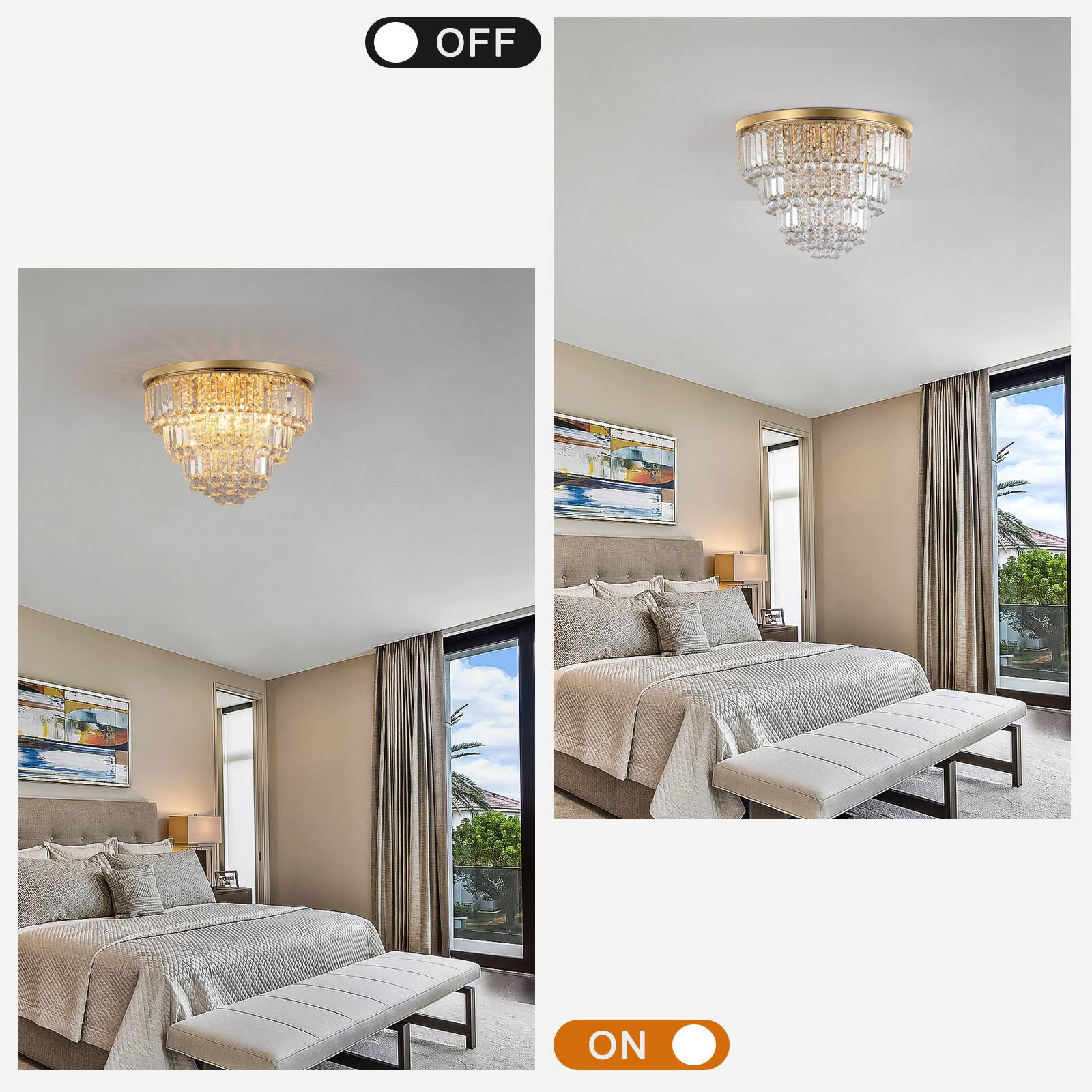 Back. Tiramisubest - Gold luxury modern style crystal lights,large ceiling chandeliers,dining room,living room,bedroom (No Bulbs) - Gold.