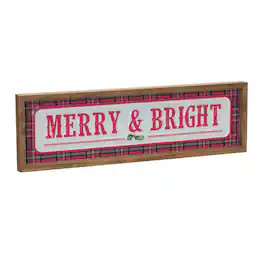 BreeBe - Merry & Bright Sign 19.75"L - Red, White