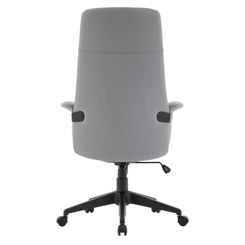 Alt View 6. LeisureMod - Inifini High Back Office Chair Ergonomic PU Leather Lumbar Support Foam Cushion Iron Frame - Grey.