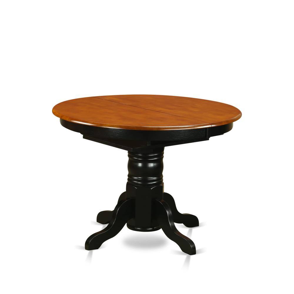 Angle. East West Furniture - Oval Table with 18" Butterfly leaf -Black and Cherry - Black And Cherry.