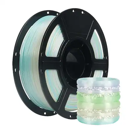 Front. Flashforge - PLA Silk Rainbow 3D Printer Filament-1.75mm-1kg (2.2 lbs) Spool - Macaron.