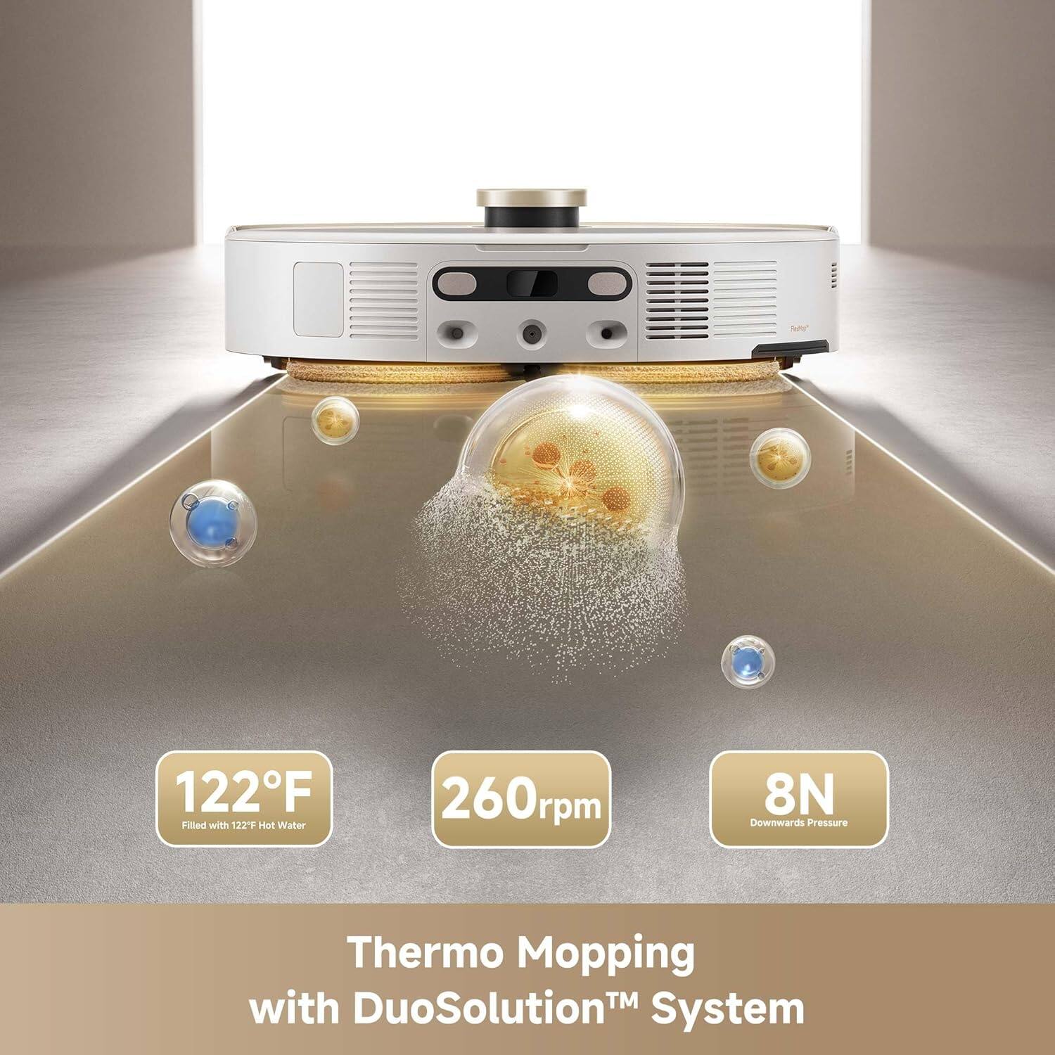 122°F Filled with 122°F Hot Water  
260rpm  
8N Downwards Pressure  
Thermo Mopping with DuoSolution™ System