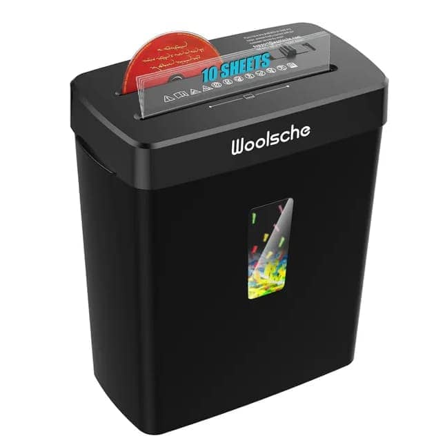 Lycvki - 10 Sheet Cross Cut P4 Security Paper Shredder 343 Gallon Basket Jam Proof