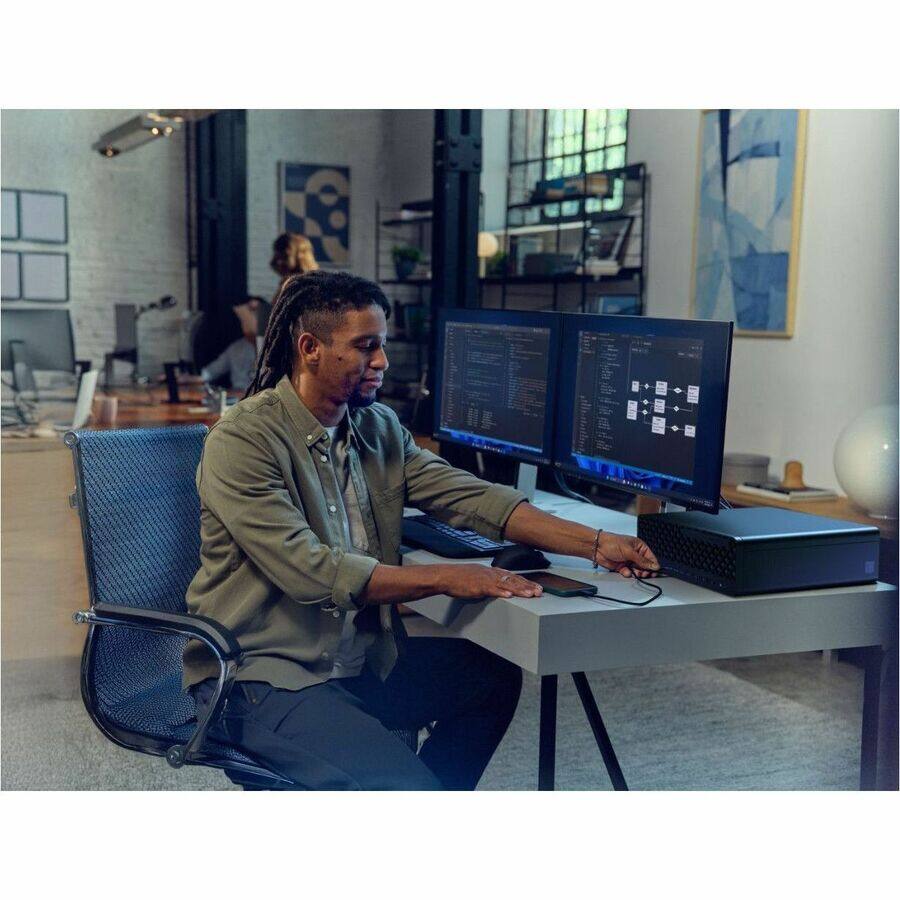 Alt View 2. HP - HP EliteDesk 8 G1i Desktop Computer - Intel Core Ultra 5 235 - vPro Technology - 32 GB - 512 GB SSD - Small Form Factor - Black.