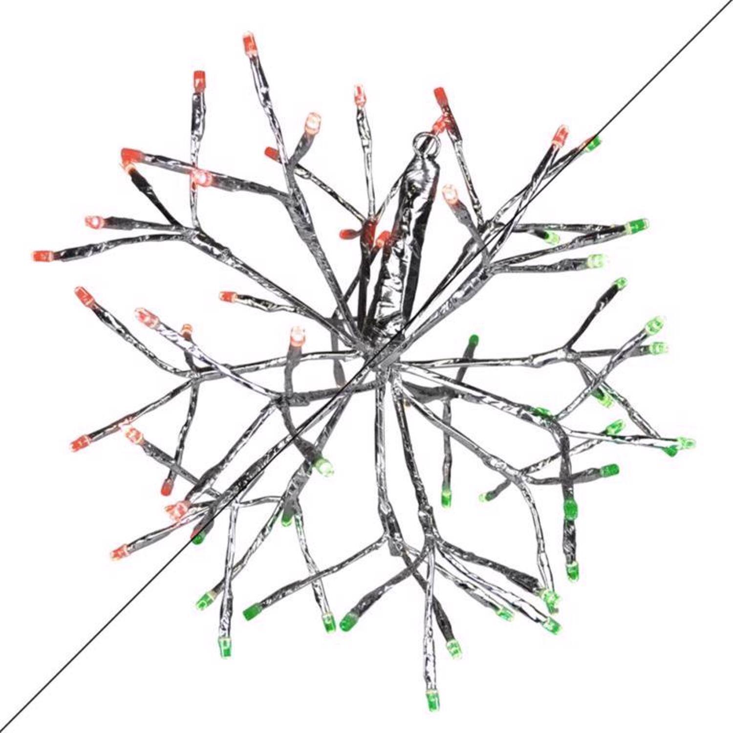 Front. Celebrations - Celebrations LED Green/Red Shimmering Sphere 20 in. Hanging Decor - Green | Red.