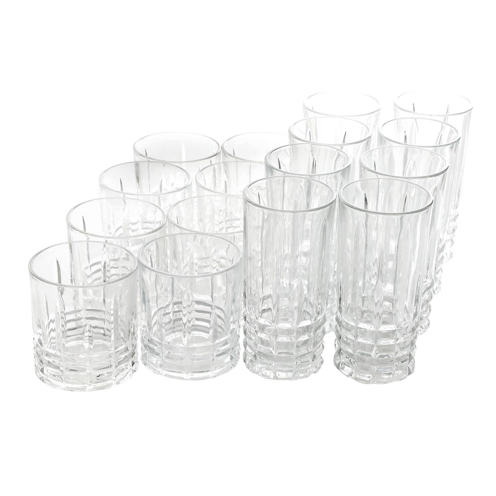 Alt View 1. Gibson - Gibson Home Jewelite 16 Piece Tumbler and Double Old Fashioned Glass Set - Clear.