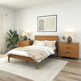 Plank+Beam - Haven Queen Bed, Pecan - Pecan