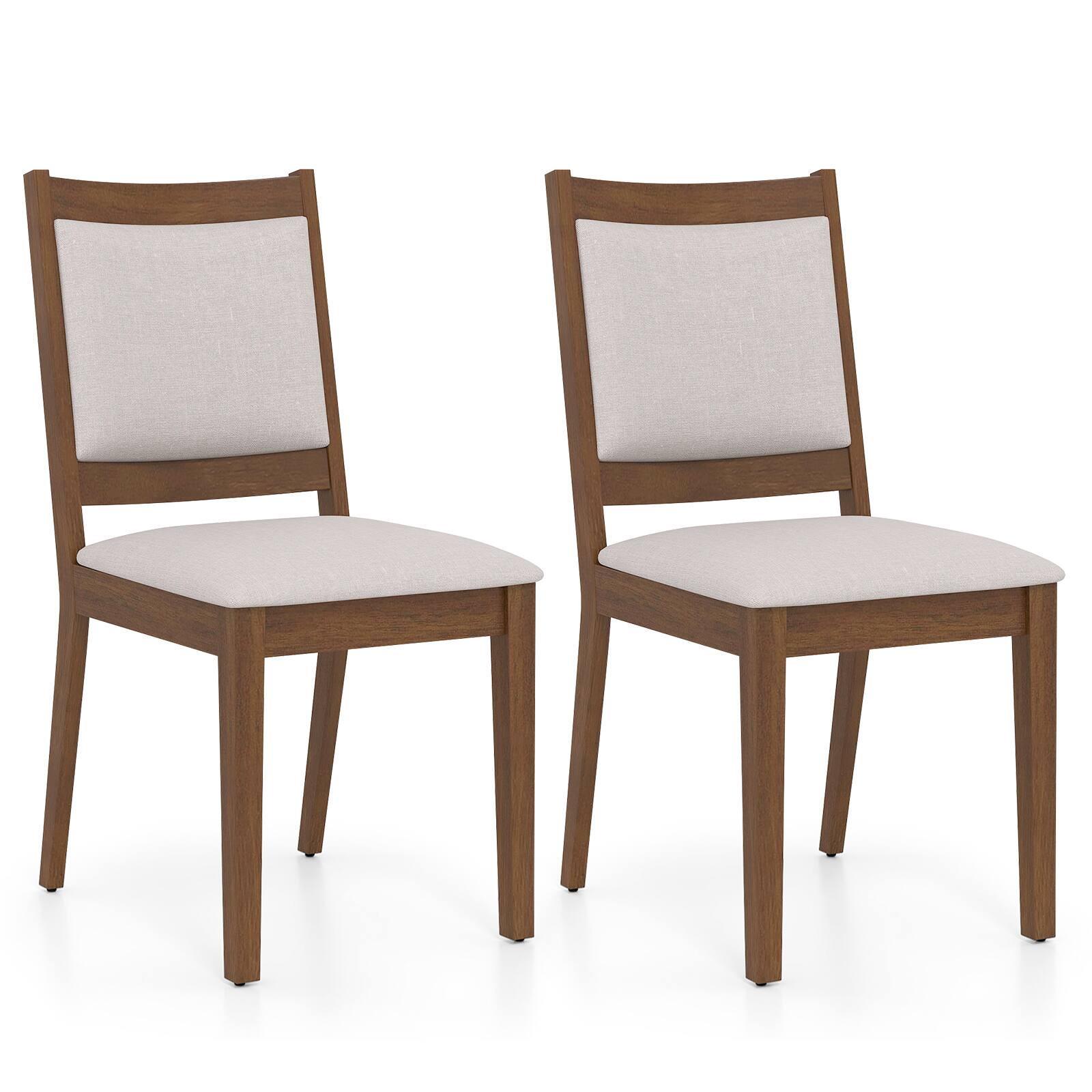 Alt View 9. Gymax - Gymax Modern Dining Chair Set of 4 Upholstered Kitchen Chair w/ Padded Backrest & Seat - Brown, Beige.