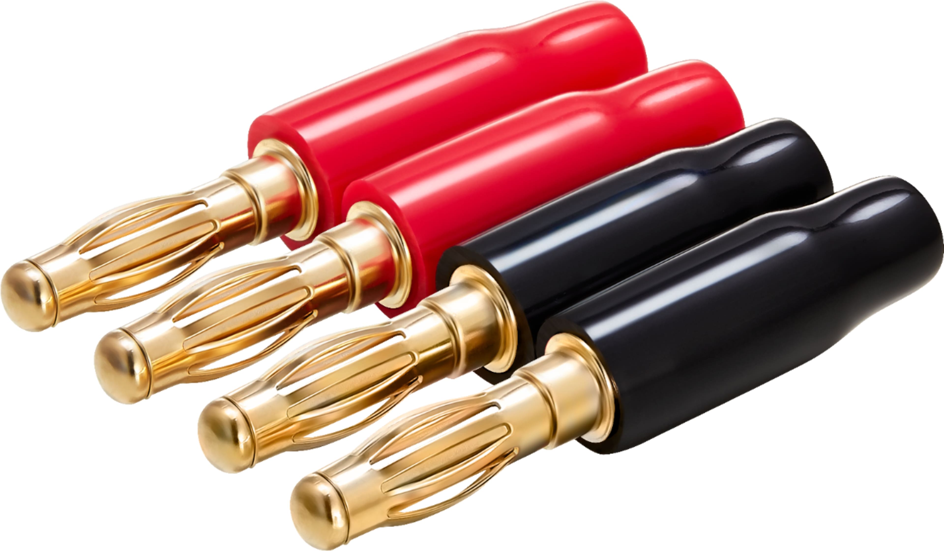 Front. Insignia™ - Speaker Wire Banana Plugs (4-Count) - Red/Black.