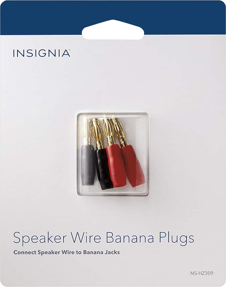 Alt View 11. Insignia™ - Speaker Wire Banana Plugs (4-Count) - Red/Black.