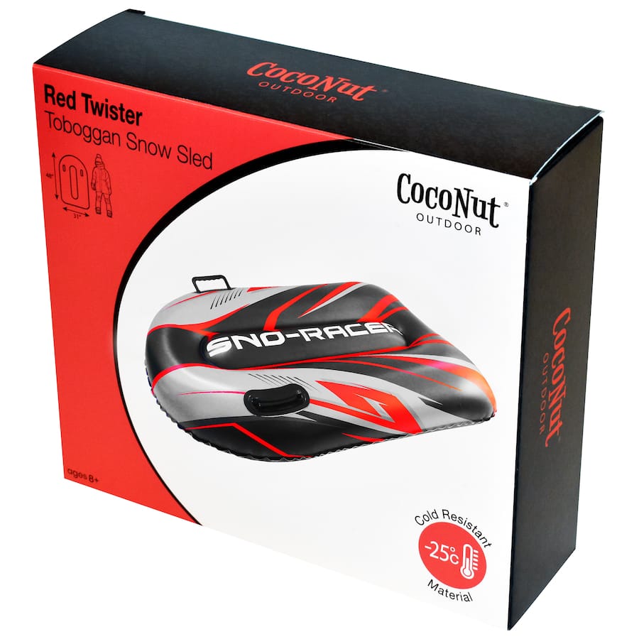 Salus Brands, LLC CocoNut Outdoor: Red Twister Toboggan Snow Sled 48x31 ...