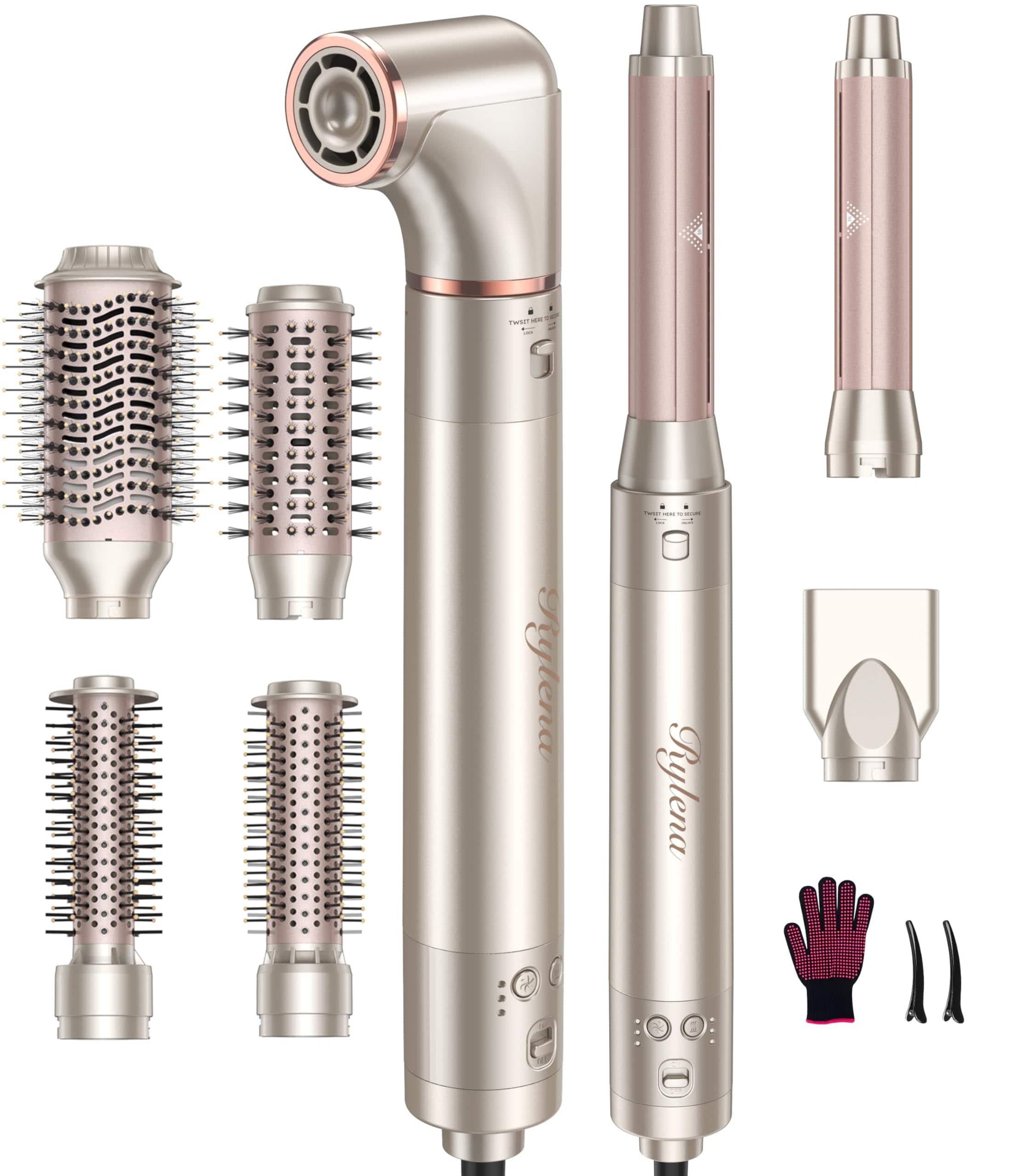 VEGA AUTOMOTIVE - Deluxe 8 in 1 Air Styler Pro 2025 By Hair Dryer Brush For Fast Drying Auto Curling Smoothing volumizing 8 A - Default