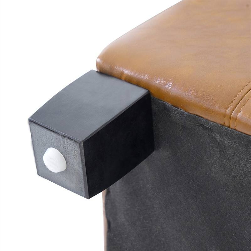 Alt View 5. HTUTWOO - Ottoman Bench with Storage - PU Surface, Rubber Wood Legs, 300 lbs Capacity, MDF/Pine/Plywood Construction - Brown.