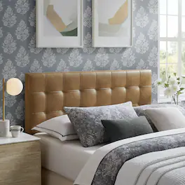 Lily Upholstered Vinyl Headboard by Modway - Toast