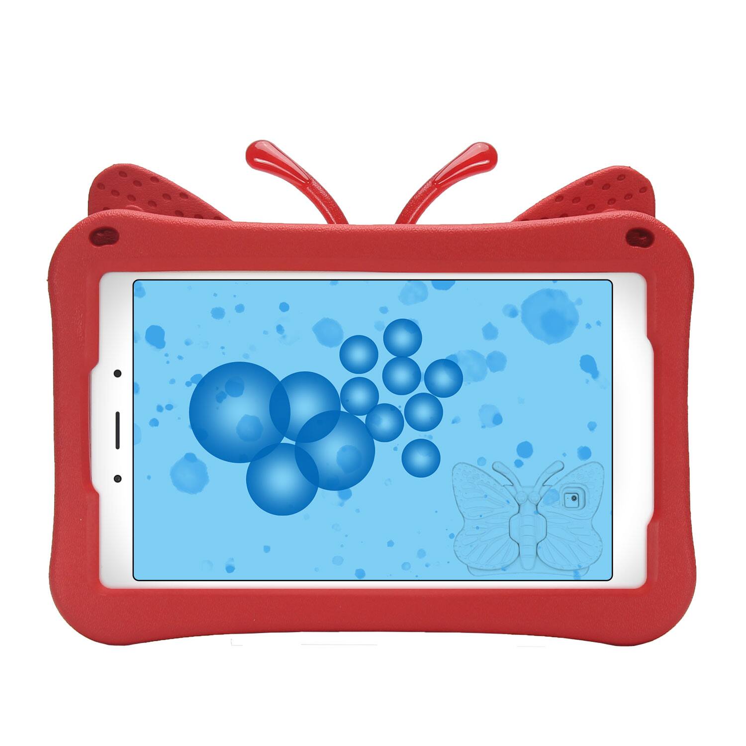 Left. Dteck - Kids Butterfly Case for Samsung Galaxy Tab A9 8.7" 2023 & Tab A7 Lite 8.7" 2021,3D Cartoon EVA Shockproof Stand Cover - Red.