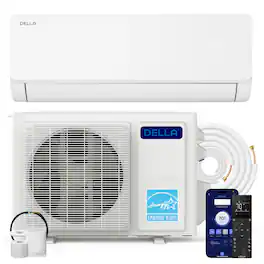 Della - Vita Series 9000 BTU Mini Split Air Conditioner, Energy Star, 20 SEER2 115V, Cools up to 400 Sq. Ft, 0.75 Ton Heat Pump - White