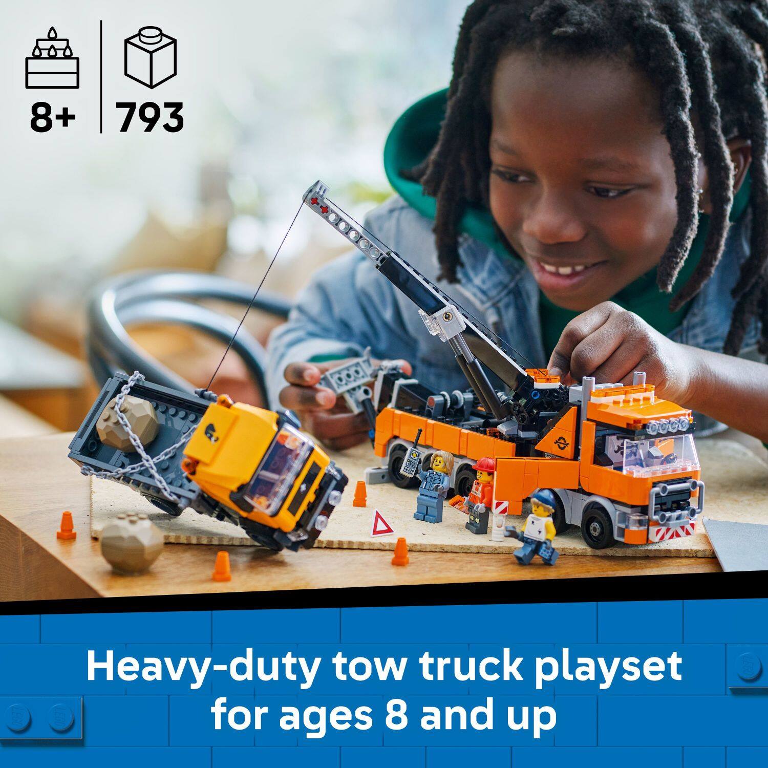 8+ 793 Heavy-duty tow truck playset for ages 8 and up