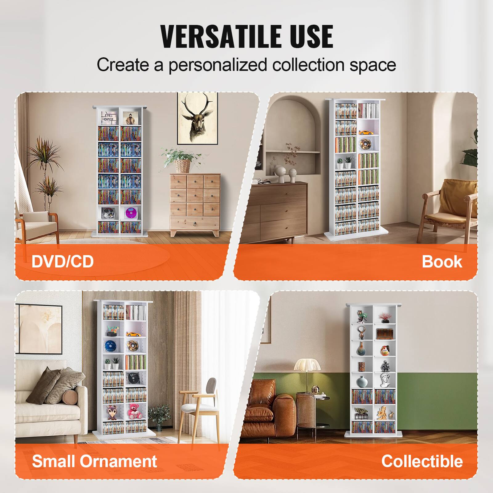 VERSATILE USE  
Create a personalized collection space  

DVD/CD  
Book  
Small Ornament  
Collectible