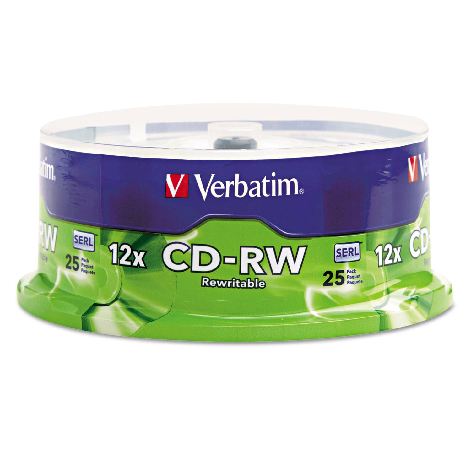 Verbatim  
SERL  
12x CD-RW  
Rewritable  
25 Pack  
SERL  
12x CD-RW  
Rewritable  
25 Pack