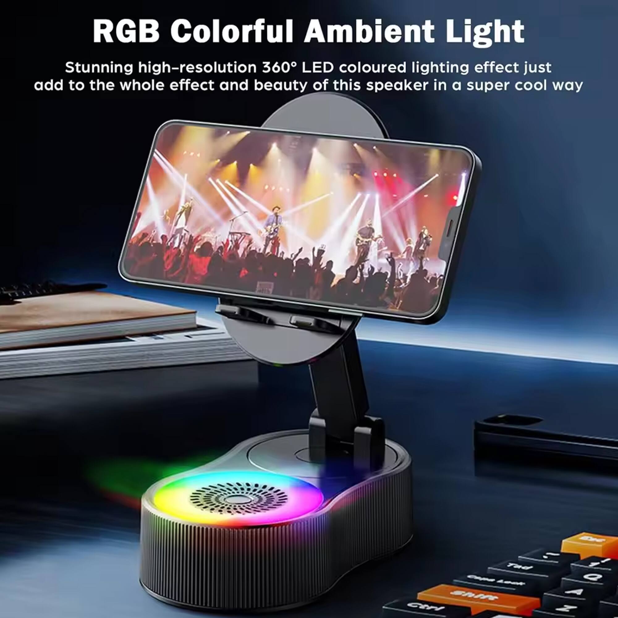 RGB Colorful Ambient Light

Stunning high-resolution 360° LED coloured lighting effect just add to the whole effect and beauty of this speaker in a super cool way