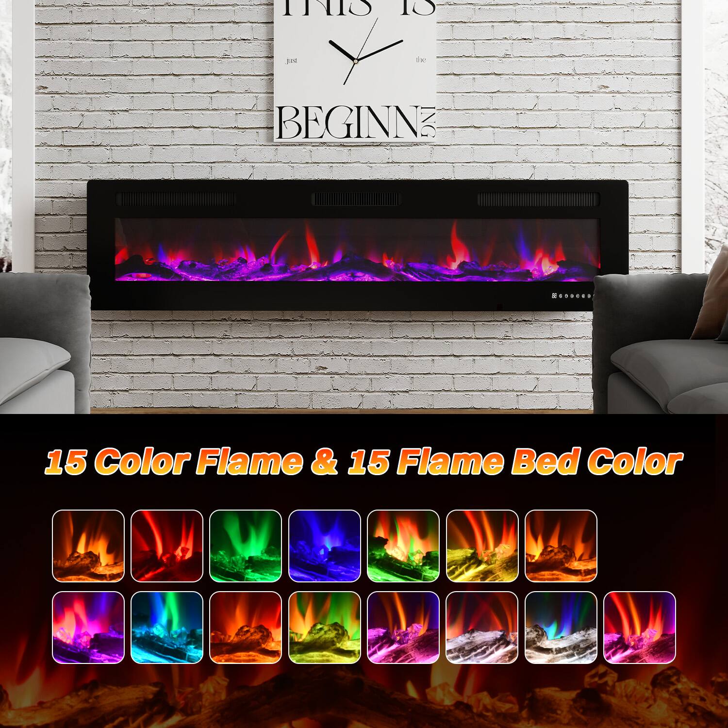 15 Color Flame & 15 Flame Bed Color