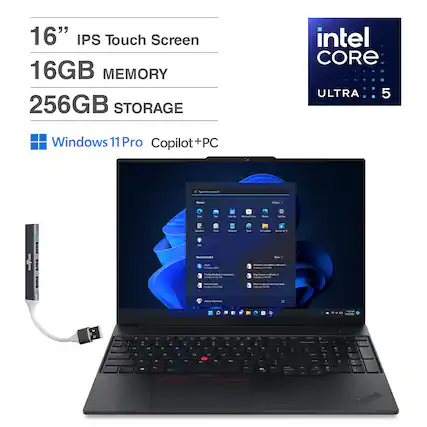 16" IPS Touch Screen
16GB MEMORY
256GB STORAGE
Intel CORE ULTRA 5
Windows 11 Pro Copilot+PC