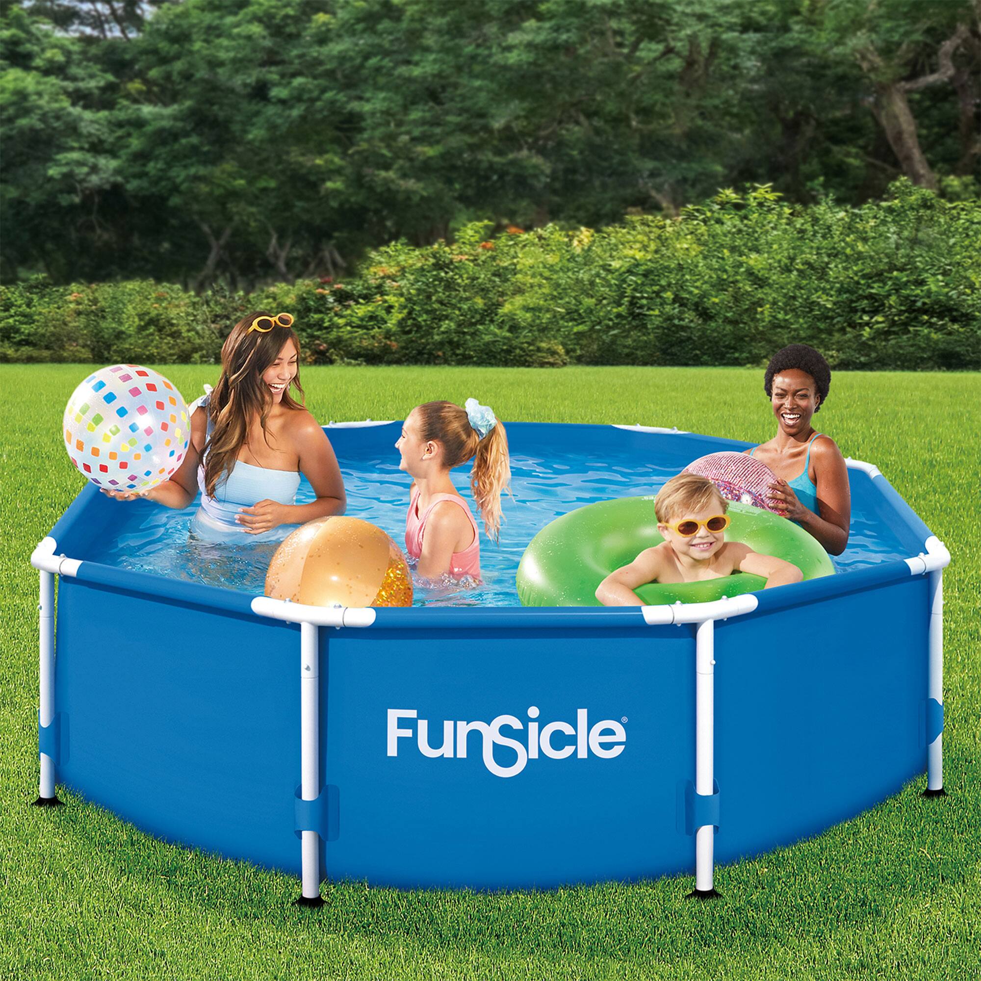 Alt View 5. Funsicle - Funsicle 8' x 30" Outdoor Activity Round Frame Above Ground Swimming Pool Set - Blue.
