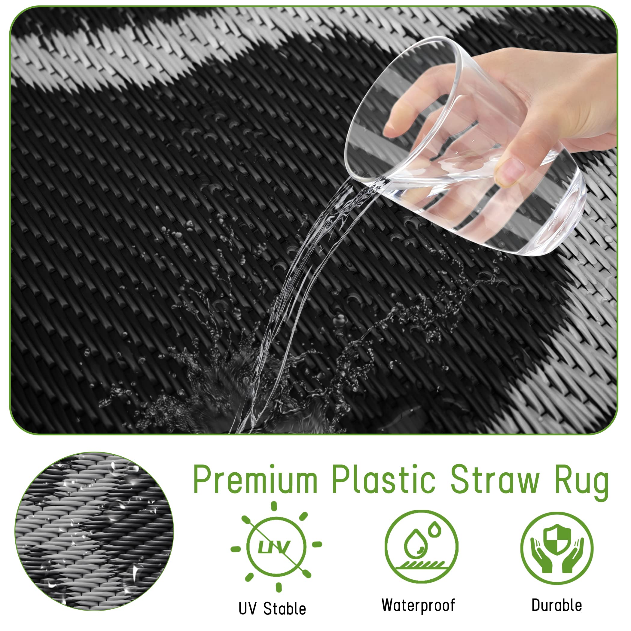 Premium Plastic Straw Rug  
UNV/UV Stable Waterproof Durable