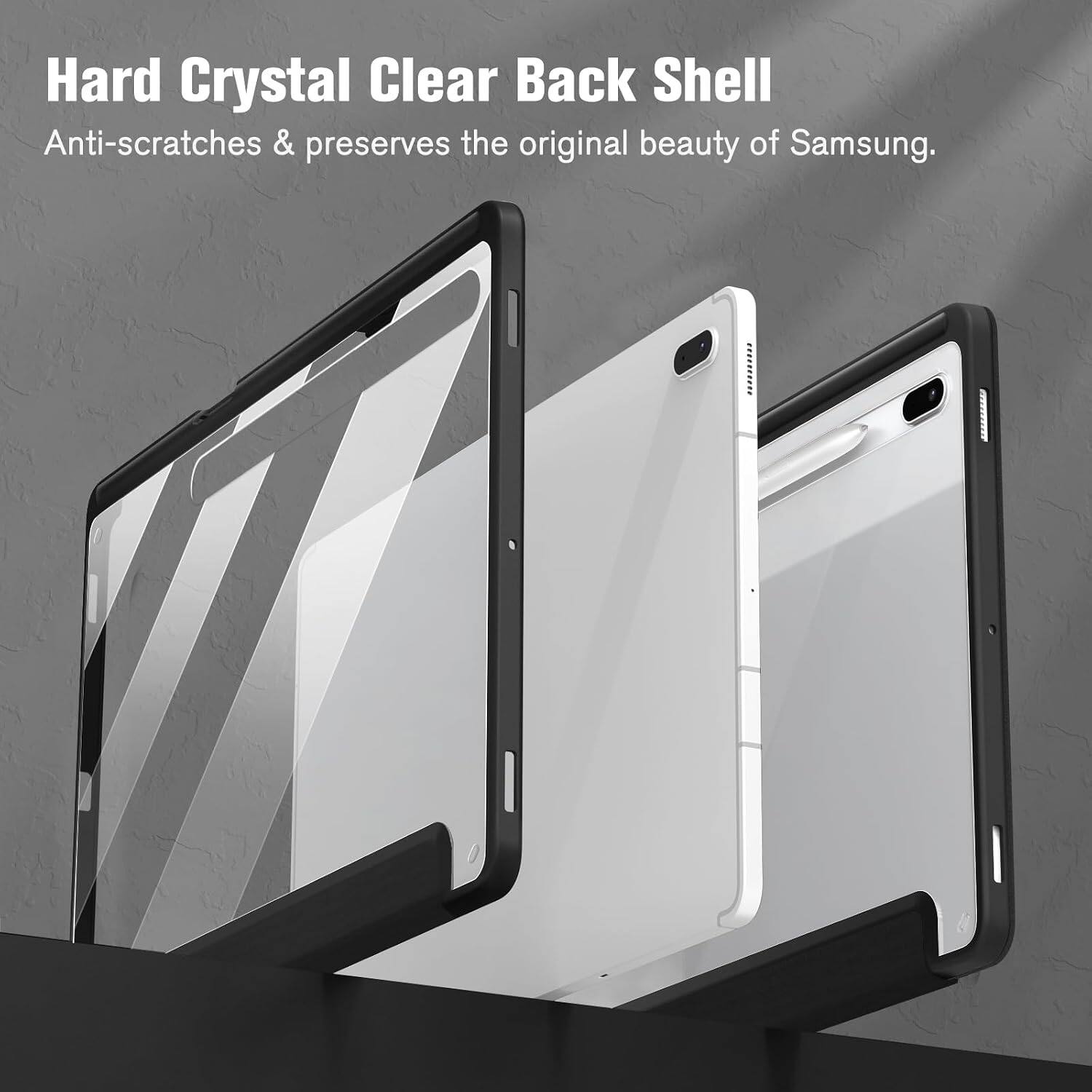 Hard Crystal Clear Back Shell  
Anti-scratches & preserves the original beauty of Samsung.