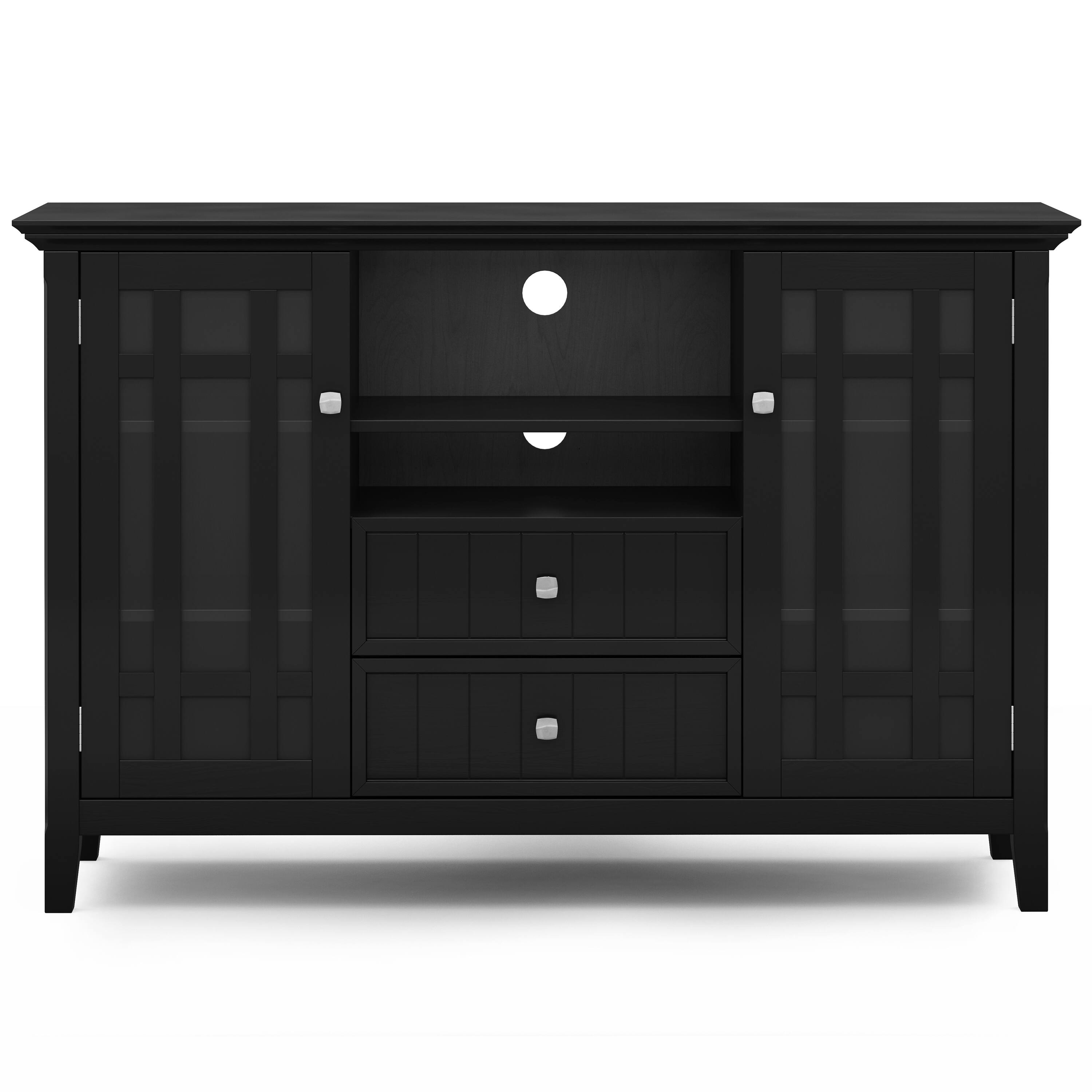 Left. Simpli Home - Bedford Tall TV Media Stand - Black.