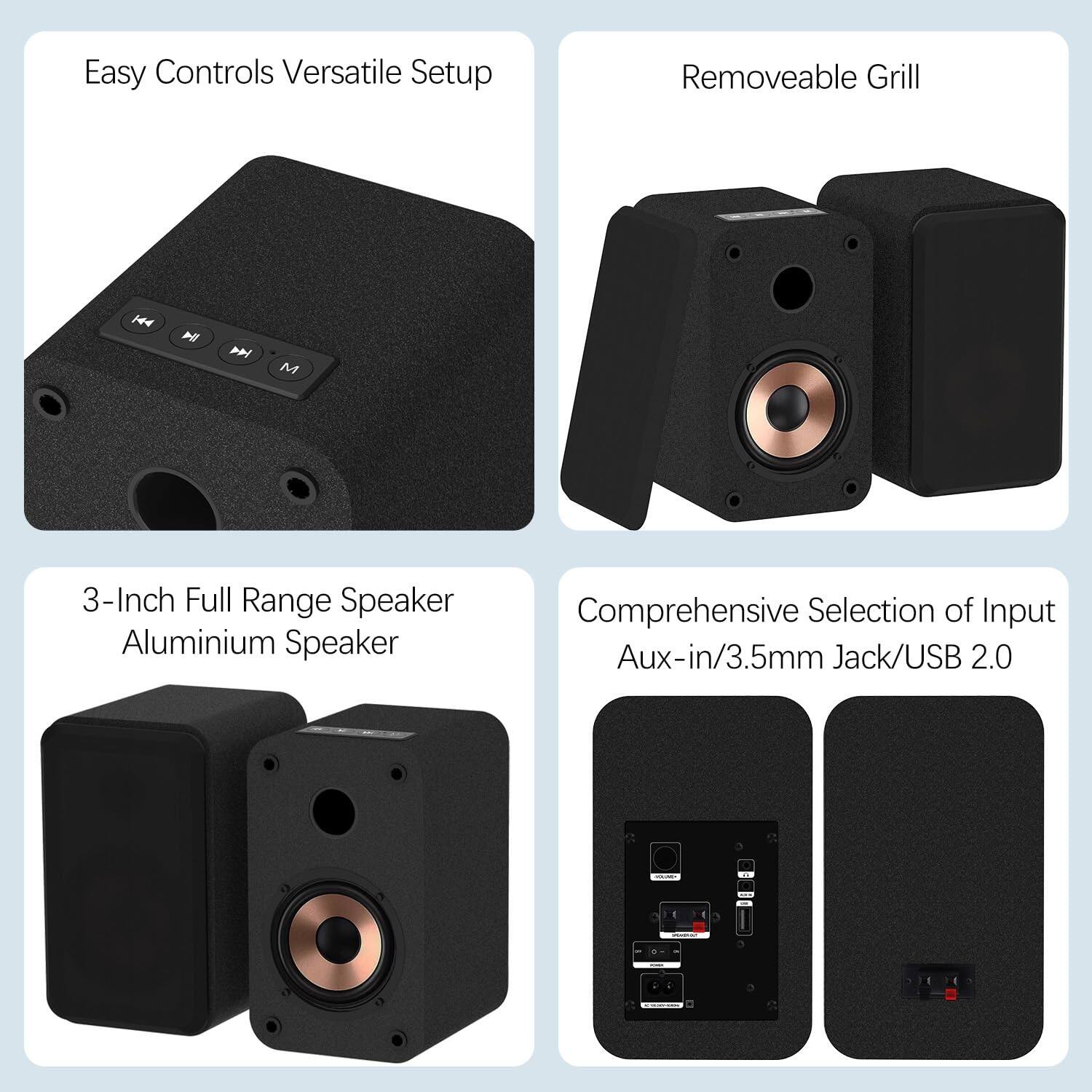 Easy Controls Versatile Setup

Removeable Grill

3-Inch Full Range Speaker Aluminium Speaker

Comprehensive Selection of Input Aux-in/3.5mm Jack/USB 2.0