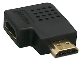 Cable Leader - HDMI Male to Female Port Saver, 90-Degree Vertical Flat, Type A 19-Pin - Black