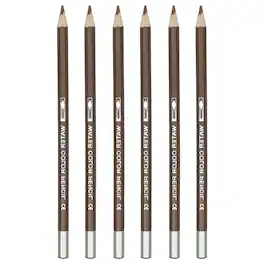 Unique Bargains - Watercolor Pencil, 6Pcs Water Soluble Pencils for Blending, Coloring, Sketch Drawing, Painting - Coffee